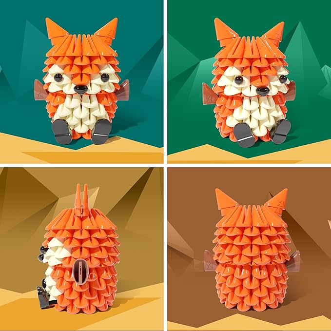 Tricofun® Animals 3D Soft Building Blocks - Cute Animal Kit, Pressure-Relief, STEM Educational Toys, Enhance Hands-On Skills Interlocking Building Blocks (1112-Mini Fox)