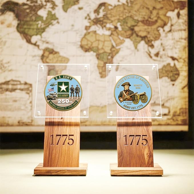 250th Anniversary U.S. Armed Forces Commemorative Coin - Patriotic Military Collectible with Engraved Service Branch Insignia，Patriotic Marine Corps Collectible (Army)
