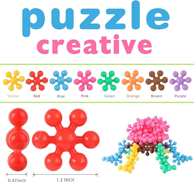 TOMYOU 400 Pieces Building Blocks Kids STEM Toys Educational Building Toys Discs Sets Interlocking Solid Plastic for Preschool Kids Boys and Girls Aged 3+, Safe Material Creativity