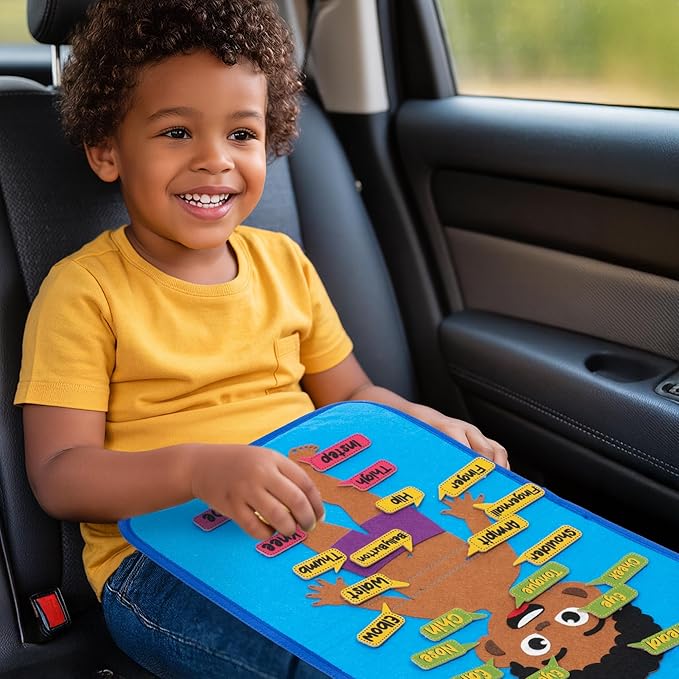 WATINC Body Parts Learning Portable Felt Story Board Set, 32PCS Preschool Human Organ Educational Teaching Storytelling Travel Board, Early Interactive Play Kit Gift for Toddler Kid (Brown