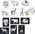 Wee Gallery Art Cards for Baby, Durable High Contrast Black and White Animal Flashcards for Newborns, Brain Development, Sensory Toys, Tummy Time Essentials for Infant and Toddler - Safari Animals