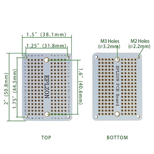 Solderable Breadboard Mini PCB Board Gold-Plated Solder Breadboard for DIY Electronics Projects Apply to Soldering Projects 2.0"x1.5" Mixed Color(Pack of 10 Pcs,White)