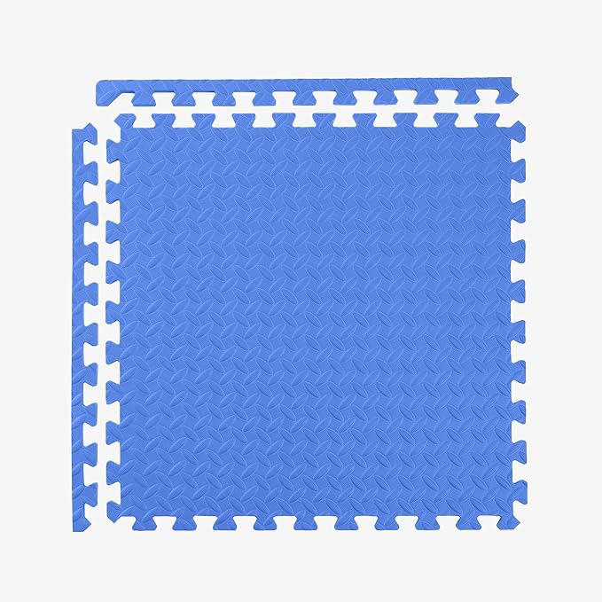 IncStores 1/2 Inch Thick Diamond Soft Foam Flooring Tiles | High-Density Interlocking Foam Tiles for Rugged Style in Your Home Gym, Playroom, and More | Blue, 6 Tiles
