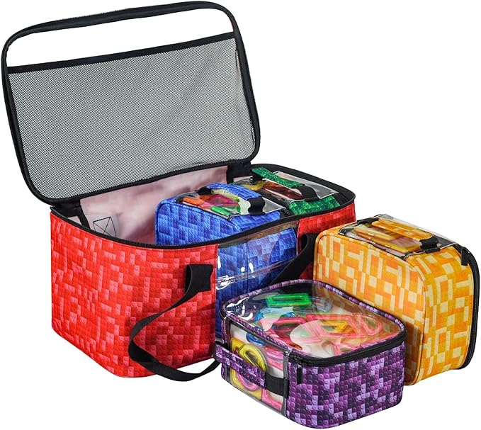 5-Pack Magnetic Tiles Storage Bags Set,Toy Organizer Case,Multifunction Portable Travel Magnetic Tile bag with Visible Top for Building Blocks,Lego Bricks,Puzzles,Toy Cars,Board Game
