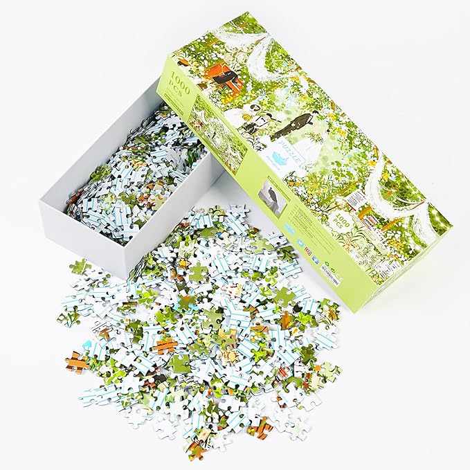 MOMIBOOK 1000 Piece Puzzle for Adults Jigsaw Puzzles of The Wedding is in Progress, Painting Image Spring Difficult Challenging Hard Impossible Puzzle Unique Funny Party Wedding Birthday Gifts