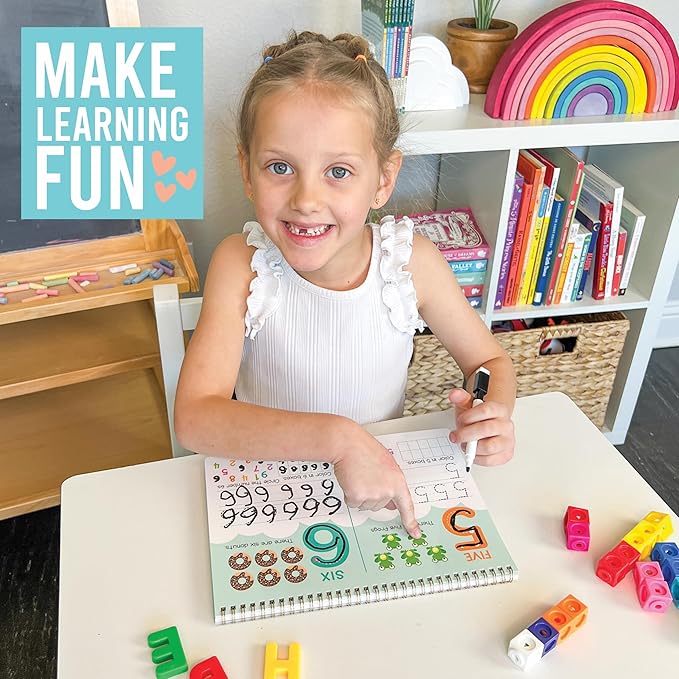Hadley Designs ABC Tracing Books for Kids Ages 3-5, Dry Erase Writing Practice for Kids Age 3-5, Preschool Workbooks Age 3-4, Alphabet Letter Tracing Book for Toddlers Preschool Learning Activities