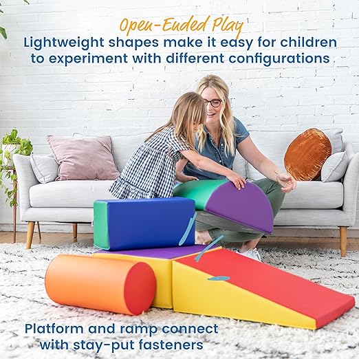 ECR4Kids SoftZone Climb and Crawl Playset, Building Blocks, Assorted, 5-Piece