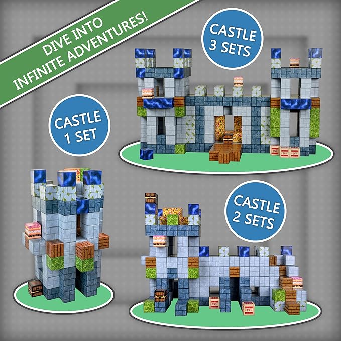 130PCS Magnetic Building Blocks - Magnet Cubes for Kids Ages 6-8-10-12 - Toy Block Magnetics Set Gifts for Boys & Girls - STEM Learning Imagination Sensory Toys - Storage Bag Included