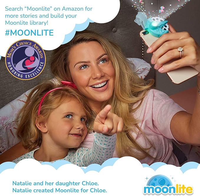 Moonlite Storytime Mini Projector with 4 Pixar Stories, A Magical Way to Read Together, Digital Storybooks, Fun Sound Effects - Toy Story, Cars, Incredibles, Monsters Inc - Gifts for Kids Age 1 and Up