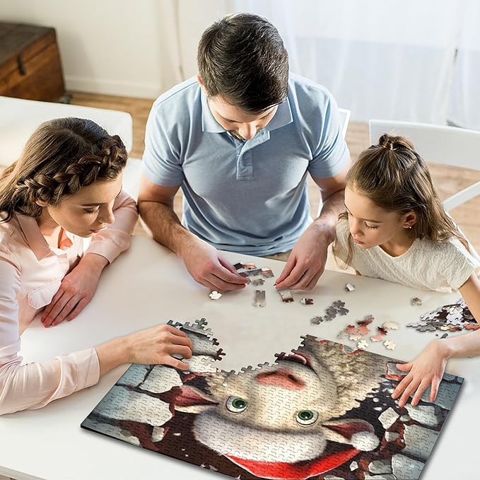 Sheep for Adults Fun Thickened Wooden Jigsaw Puzzles 1000 Piece 3D Animal Toy Intellectual Game Education Game Stress Relief Toy Home Decoration Premium & Durable 1000pcs (75x50cm)