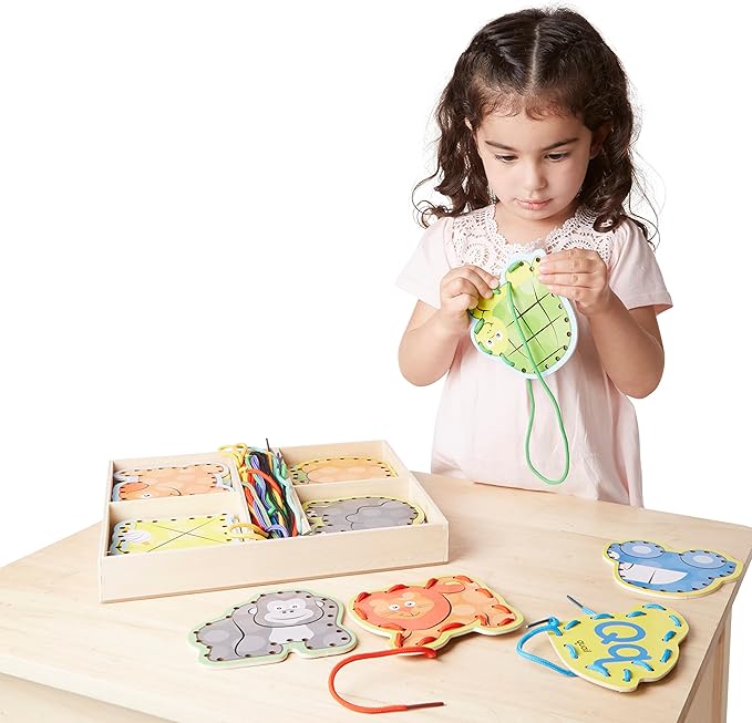 Melissa & Doug Alphabet Wooden Lacing Cards With Double-Sided Panels and Matching Laces