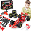 Building Car Metal Model Kits,STEM Building Toys Model Car Kits for Boys 8-12,Erector Sets 1:20 Scale Red Racing Car Metal Building Blocks for Kids Boys 8 9 10 11 12-16 Years Old