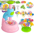 DIY Art Flower Toys Include Extra Accessories Set, Arts and Crafts Activity Kit for Kids, Flower Garden Building Toys for Girls, Birthday Gifts for 3 4 5 6 7 8 9 10 11 12 Year Old Girls (Pink)