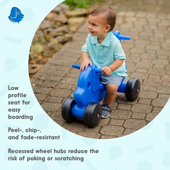 CarePlay Puppy Ride-On Toy, 2-in-1 Design with Push Handles, Walker & Ride-On Toys for Toddlers, 1-3 Year Old Boys & Girls, Durable Polyethylene Body, 4-Pack Blue, Red, Green, & Purple