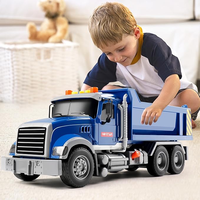Dwi Dowellin Toddler Trucks Toys for Boys Age 3-5,Big Dump Truck with Lights and Sounds,Kids Boy Toys Christmas Birthday Gift Car