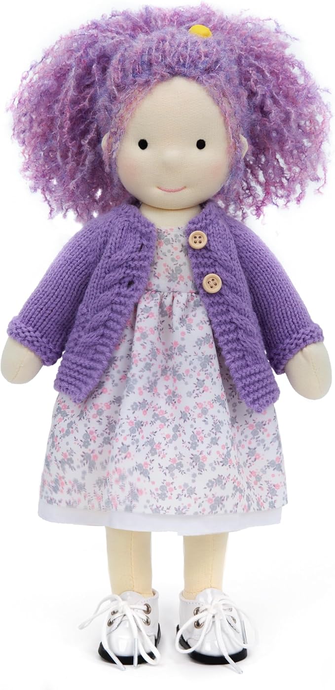 BlissfulPixie Handmade Waldorf Doll - Fruzie 12", Soft Girl Rag With Cute Stuffed Plush, Ideal First for Babies & Toddlers