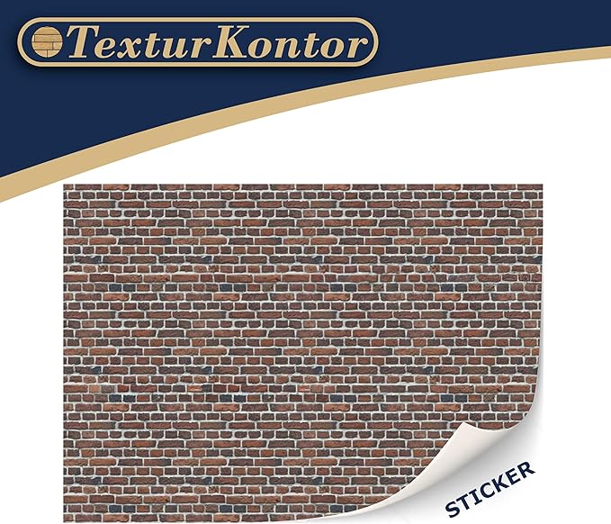 3 Sheets Self-Adhesive Wall Cladding for Dollhouse 1:12 Scale (Smoky Red Bricks)