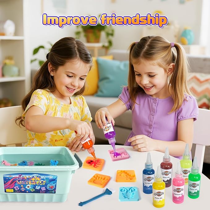 Blissofun Magic Water Elf Toy Kit, Aqua Fairy Water Gel Kit with 24 Magic Gels, 16 Sea Creature Molds Arts & Crafts DIY STEM for Kids Ages 3+, Christmas Gifts, Birthday Gifts, Party Favors(24 Color)