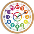 Roymnie12 Inch Wall Clock for Kids Learning to Tell Time Easily Analog Non Ticking Battery Operated Kids Teaching Clock Silent Colorful Teaching Time Clock Decorative for Kids Room Classroom School