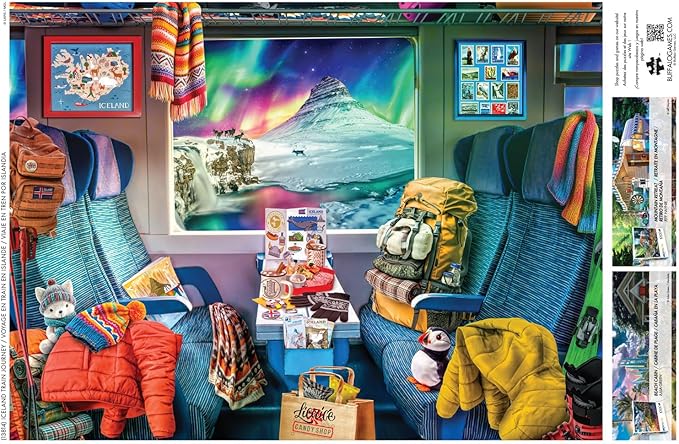 Buffalo Games Jigsaw Puzzles for Adults 1000 Pieces - Lars Stewart - Iceland Train Journey - Hard Adult Puzzle with Reference Poster, Fun, Unique & Challenging for All Abilities, Large 26.75 x 19.75
