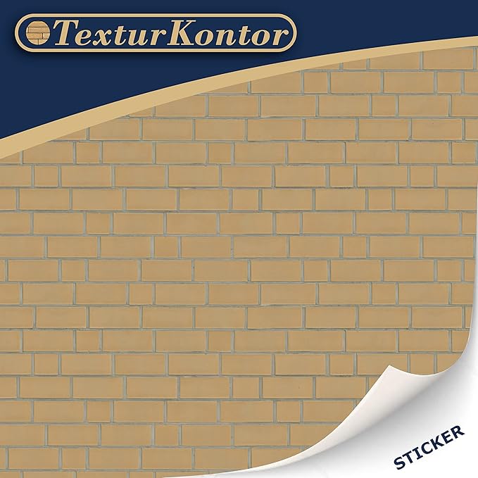 3 Sheets Self-Adhesive Brick Wall Cladding for Dollhouses Scale 1:12 (Ochre)