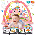 UMIKU Baby Play Mat Baby Tummy Time Mat Infant Newborn Musical Activity Center with High-Contrast Piano Music & Light Newborn Babies Gift for Girl Boy Babies 0-6 6-12 Month Pink Dinosaur