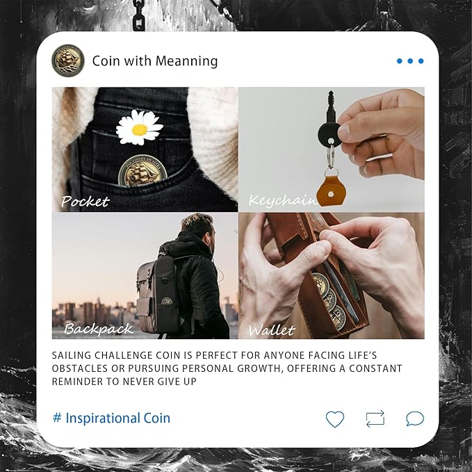 Sailing Anchor Inspiration Coin - Symbol of Faith and Strength Encouragement Challenge Coins - Incentive Awards Medallion Pocket Token - Collectible Office Commemorative Gifts