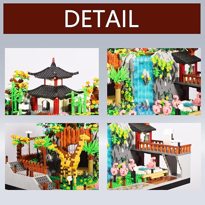 Micro Mini Blocks Animals Building Model Set Animals Creative Architecture Zoo Park Building Sets Toys Present for Adult and Kids 14+ 5000PCS