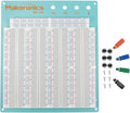Makeronics 3220 Solderless Breadboard | 3220 Tie-Points Experiment Plug-in Breadboard with Blue Aluminum Back Plate and Copper Contact Clips inside ABS Plastic Housing for Circuit/Arduino/Raspberry Pi