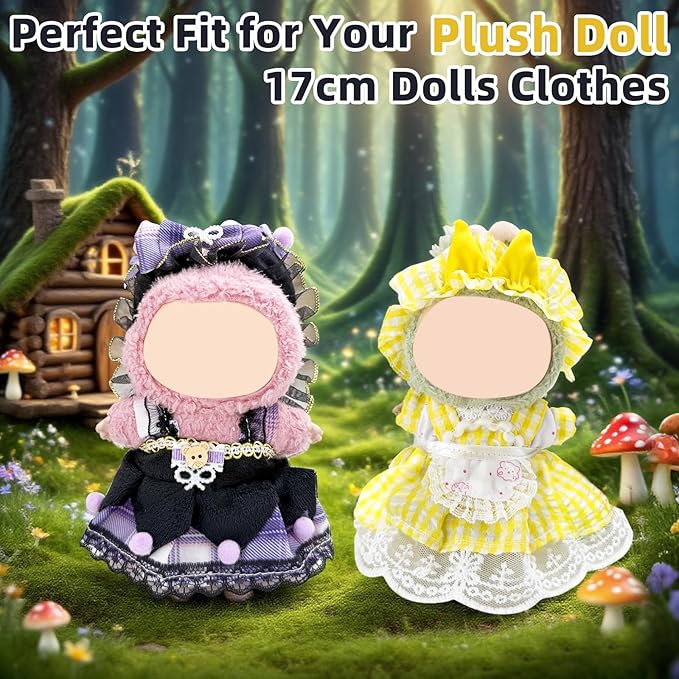 4 Pack—17cm Doll Clothes Set(NO Doll and Shoes) ,Premium Outfit for 15cm/17cm Dolls Accessories Suit,Stylish Adorable Clothes Accessories,Cute Clothes for Dress up Unique Style (Set R)