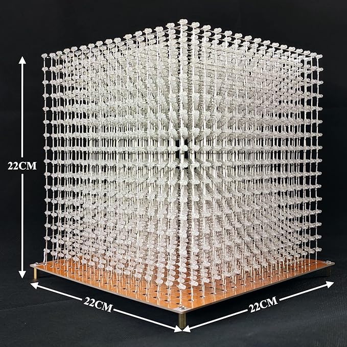 Mini 3D Led Cube DIY Electronics Kit Soldering Project Kit (3D16MINI-MULTI4-KIT)