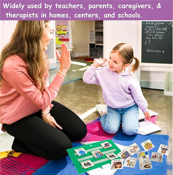 Smile4autism Large 8.5x11” Tools Perfect to Keep Your Loose Visual Picture Cards Organized. Autism, ABA, ADHD, Language & Apraxia Aspergers