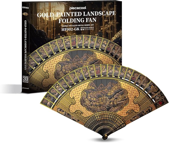 Piececool 3D Metal Puzzles for Adults, Folding Fan Metal Model Kits,Handheld Fan Building Kit for Women,DIY Crafts for Adult Family Time,Home Decor Best Gifts