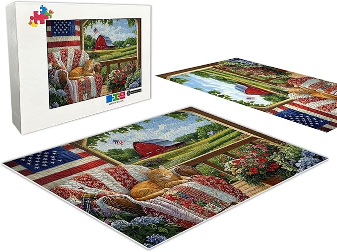 Adult Jigsaw 500 Piece Wooden Puzzle, Garden Sofa Lounge Cat Home Art, Jigsaw Puzzle Family Activities Adult Gifts, Family Stress Relief Gifts