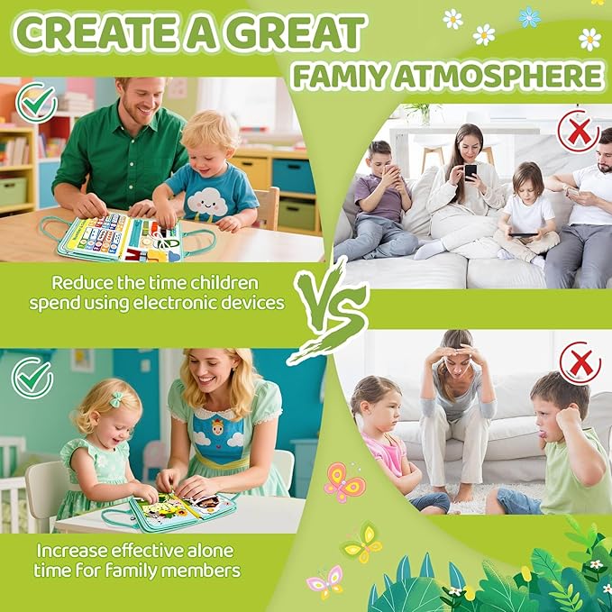 Busy Book for Toddlers - Farm Montessori Toys Busy Board for Boy Girl Gifts Educational Learning Activity Book Toddler Airplane Travel Toy Birthday Gift