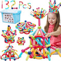 COUOMOXA Magnetic Toy Montessori for Kids: 3 4 5 6 7 8 9 10 11 12 Years Old Kids Building Sticks - Magnetic Creative Toy Age 3-12 Playroom Family - Christmas Birthday Gift for Boys Girls