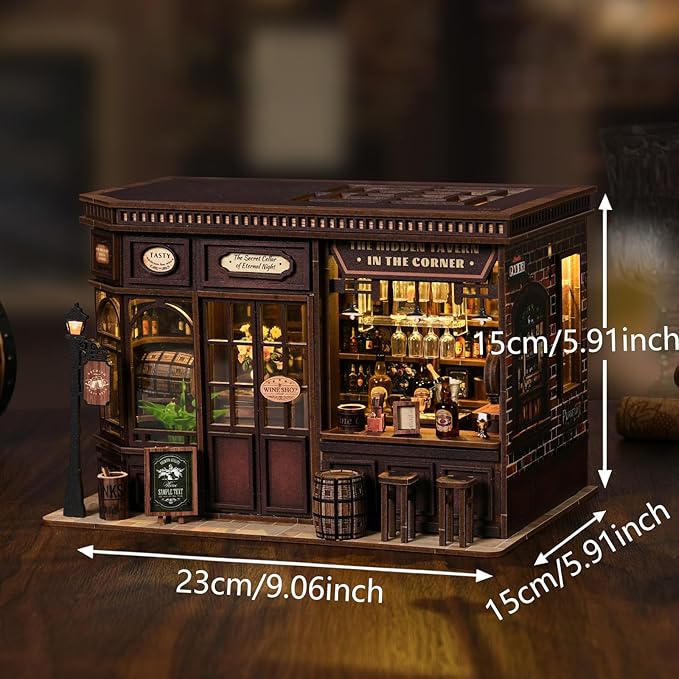 Book Nook Kit for Adults, 3D DIY Wooden Holiday Theme Miniature House Craft Kit Bookshelf Christmas Decor Halloween Birthday Gift