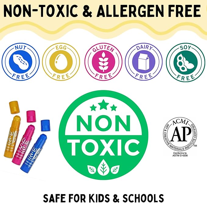The Pencil Grip Kwik Stix Metalix Paint Pens, Metallic Tempera Paint Pens, Super Quick Drying, 6 Count - TPG-613, Gold,silver,pink,green,blue,purple