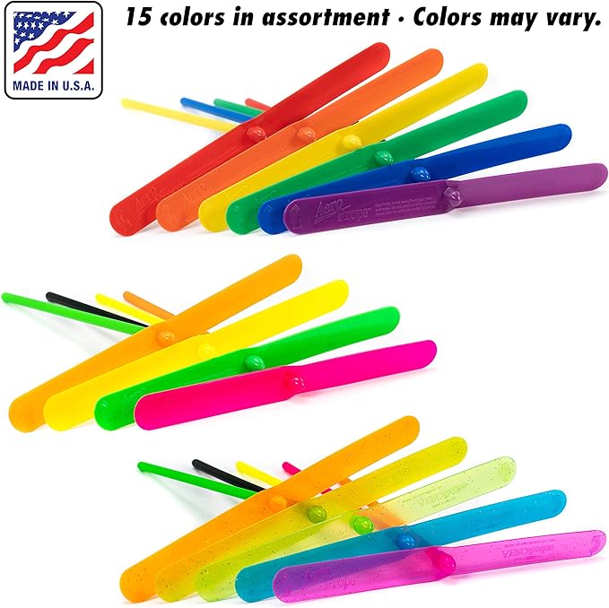 The Original Aero Props - Flying Helicopter Prop Hand Spinner - Plastic Spin Copter Dragonfly Whirlybird STEM Toy - Made in The USA - Fun for All Ages - Multi Color - 10 Pack