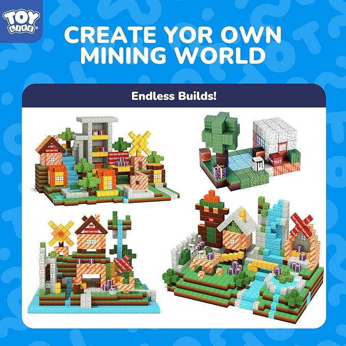 Magnetic Blocks, 108 Pcs Build Mine World Magnet Building Blocks Set for Kids Age 3+ Year Old Boys Girls, Magnetic Construction Building Toy for Toddler