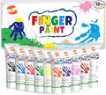 Kids Washable Finger Paint for Toddlers Art Supplies Gift for Baby Hand Painting DIY Crafts, Non Toxic, 10 Colors, 36ml/Tube