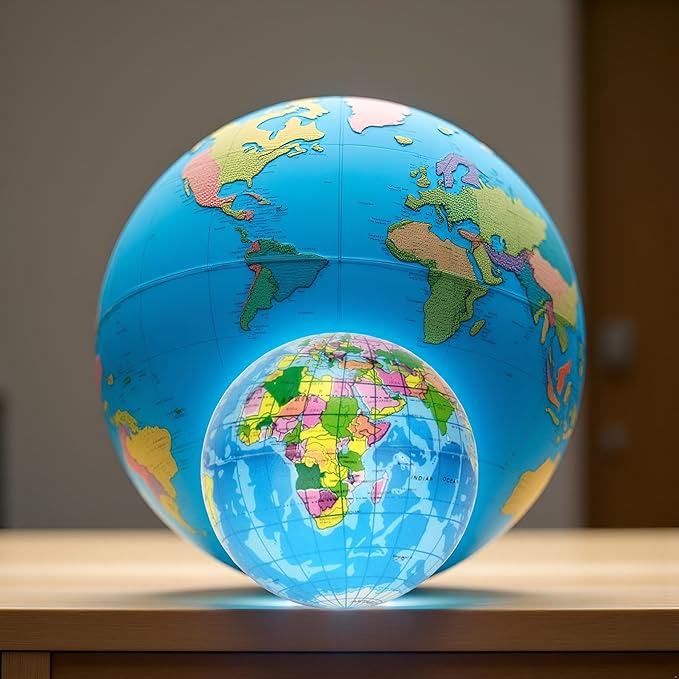 Blue Squishy Squeeze ,World Map Globe Palm Ball Slow Rising Stress Relief Birthday Xmas Gifts Xmas Stocking Fillers Party Bag Gifts (7.6CM),Novelty and Gag