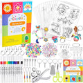 286 PCS Shrink Art Paper Kit Includes 14 PCS Shrink Plastic Sheets and 272 PCS DIY Accessories and Tools, Shrink Dink Kit for Bracelet Earring Making, Great Christmas Presents