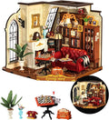 ROBOTIME DIY Miniature House Kit, Mini Dollhouse Kit, Tiny House Kit for Adults, Wooden Furniture Kit with LED, Halloween/Christmas/Birthday Gifts for Family/Friends(Catherine's Living Room)