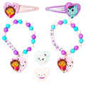 LUV HER Gabby's Dollhouse Girls BFF 6 Piece Toy Jewelry Box Set with 2 Rings, 2 Bead Bracelets and Snap Hair Clips Ages 3+