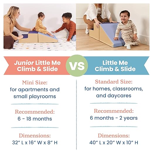 ECR4Kids SoftZone Junior Little Me Climb and Slide, Beginner Climber, Earthtone, 2-Piece