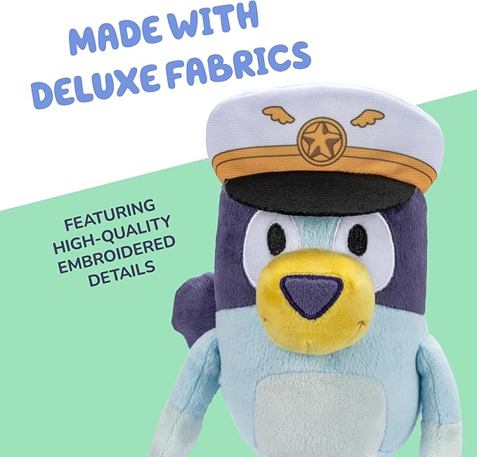 Bluey Plush Stuffed Animals Pack of 2, 16-23”, Soft, Captain and Holiday Plush Figure Toys, Cuddly Stuffed Animals for Kids Ages 3+