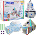 Attatoy Ultimate Play Fort Kit (83-Piece Set), Stick and Ball Fort Building Kit w/ 3 Play Tent Covers