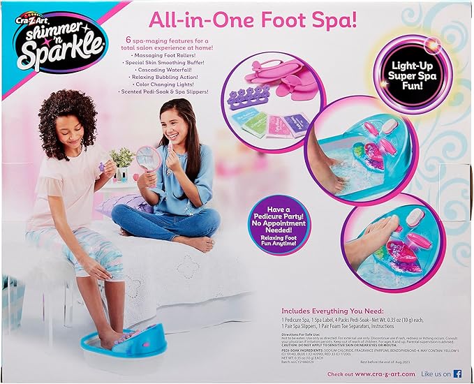 Shimmer ‘n Sparkle 6-in-1 Real Massaging Foot Spa for Kids