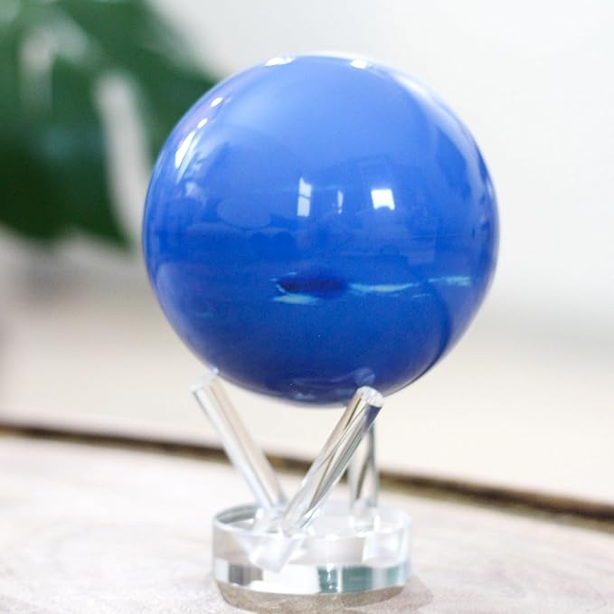 MOVA Neptune Globe 6” – Solar Rotating Planet Globe for Desk Display | No Batteries or Cords | Striking Deep Blue Space Decor